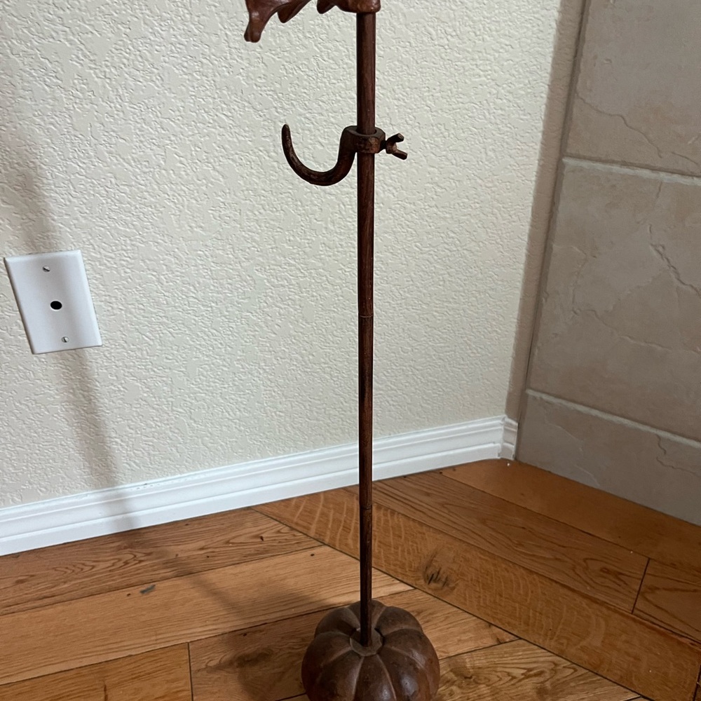 Antique iron fall, pumpkin umbrella stand 1930s